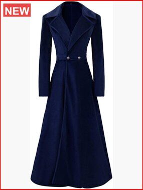 Victorian Trench Coat Double Breasted Long Jacket Medieval Vintage Windbreaker